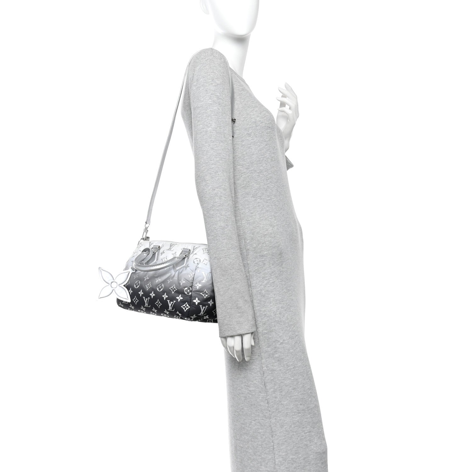 Nylon Monogram Gradient LV Snow Speedy Bandouliere 25 Frost