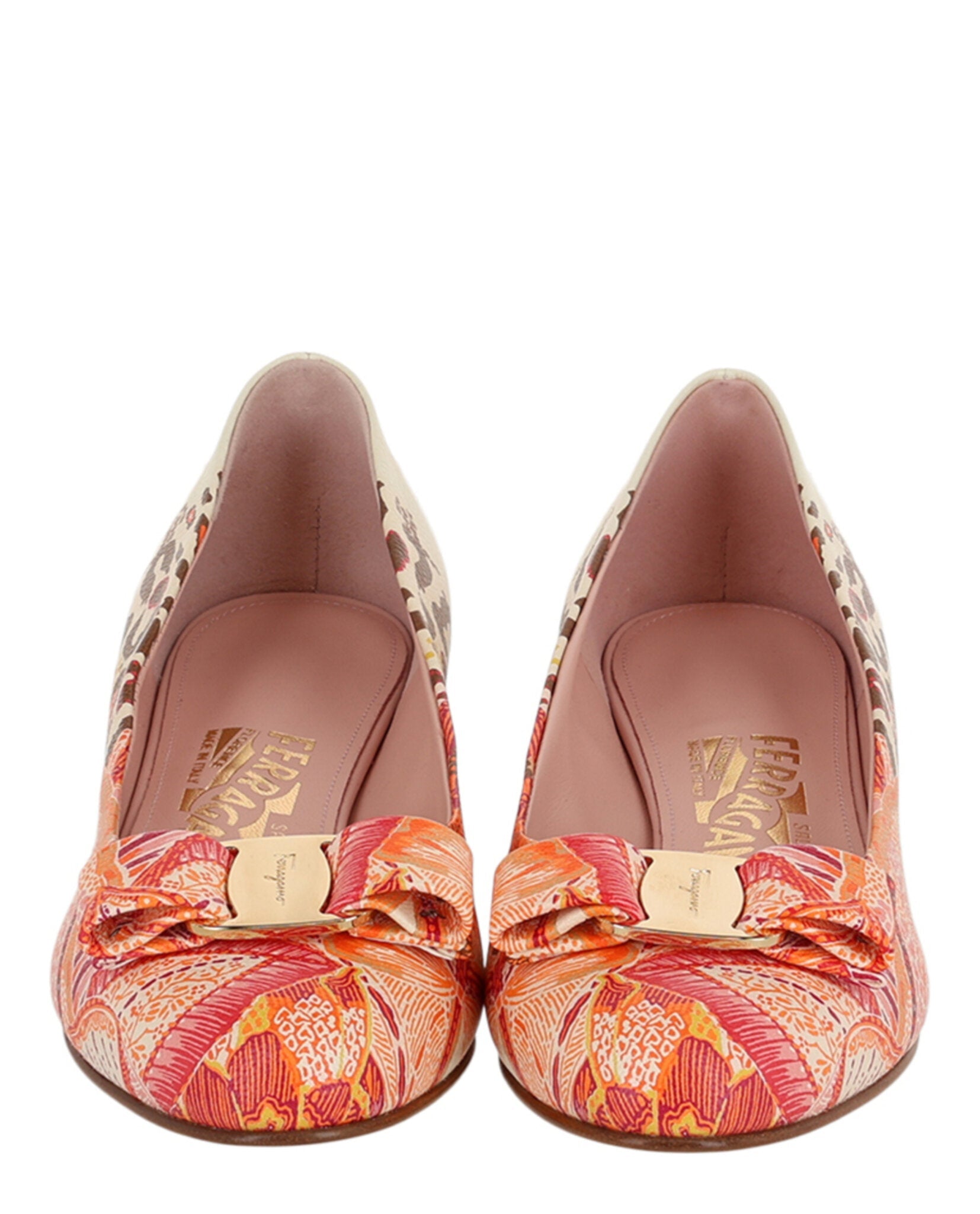 Ferragamo Womens Vara Print Pumps