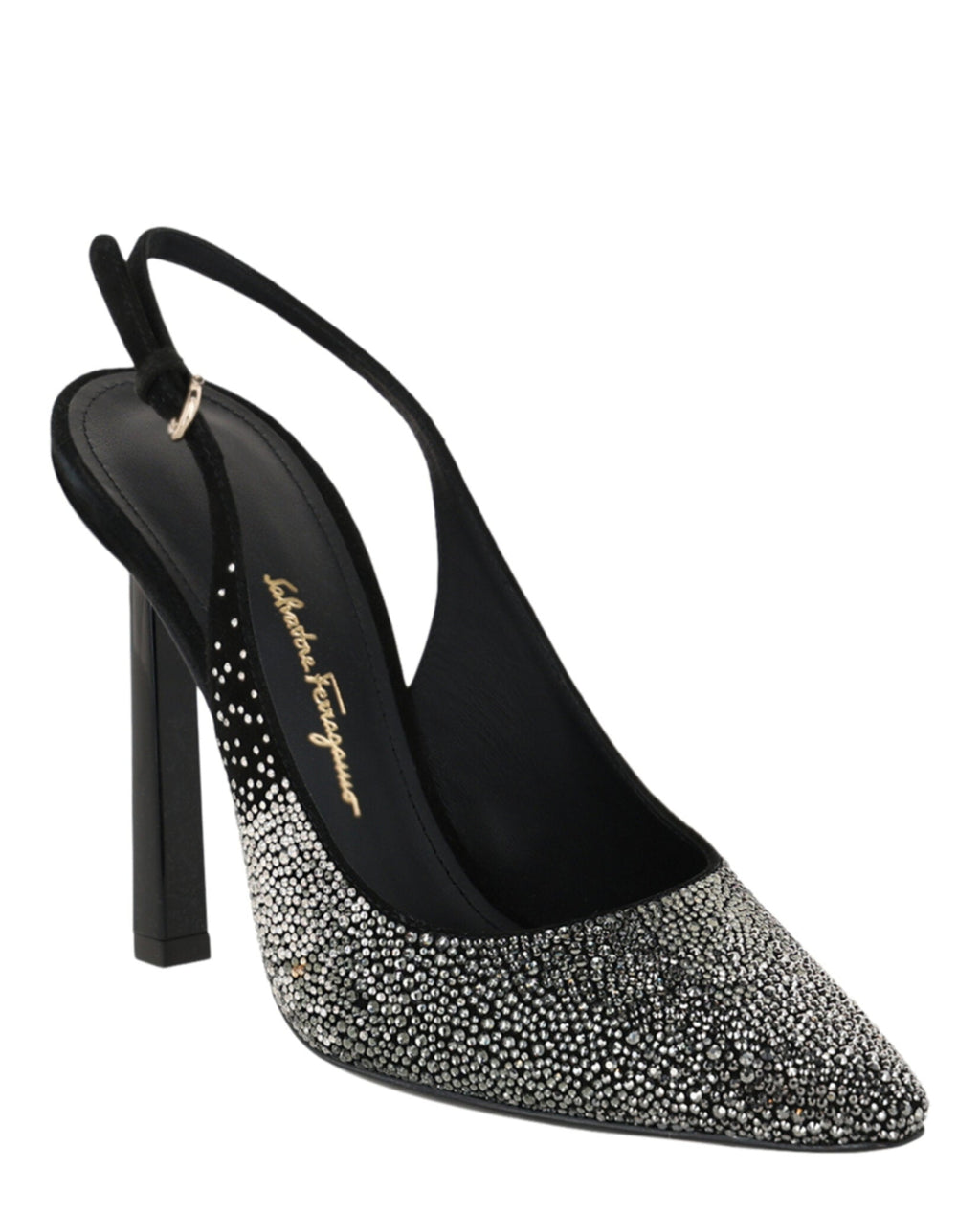Ferragamo Womens Jessie Crystal-Embellished Slingback Pumps