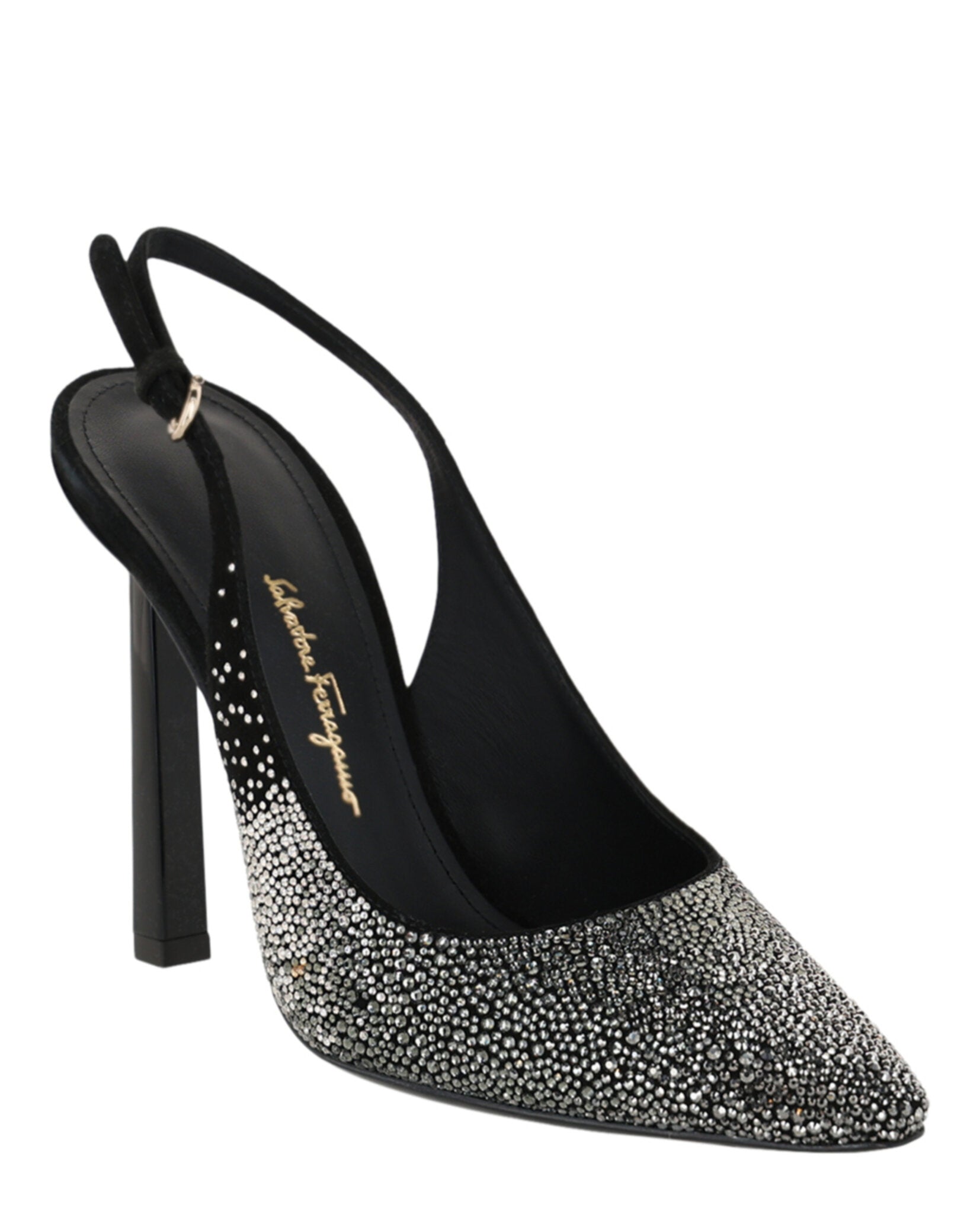 Ferragamo Womens Jessie Crystal-Embellished Slingback Pumps