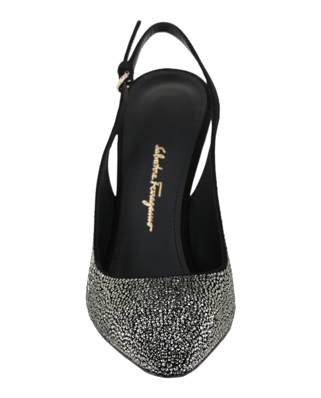Ferragamo Womens Jessie Crystal-Embellished Slingback Pumps