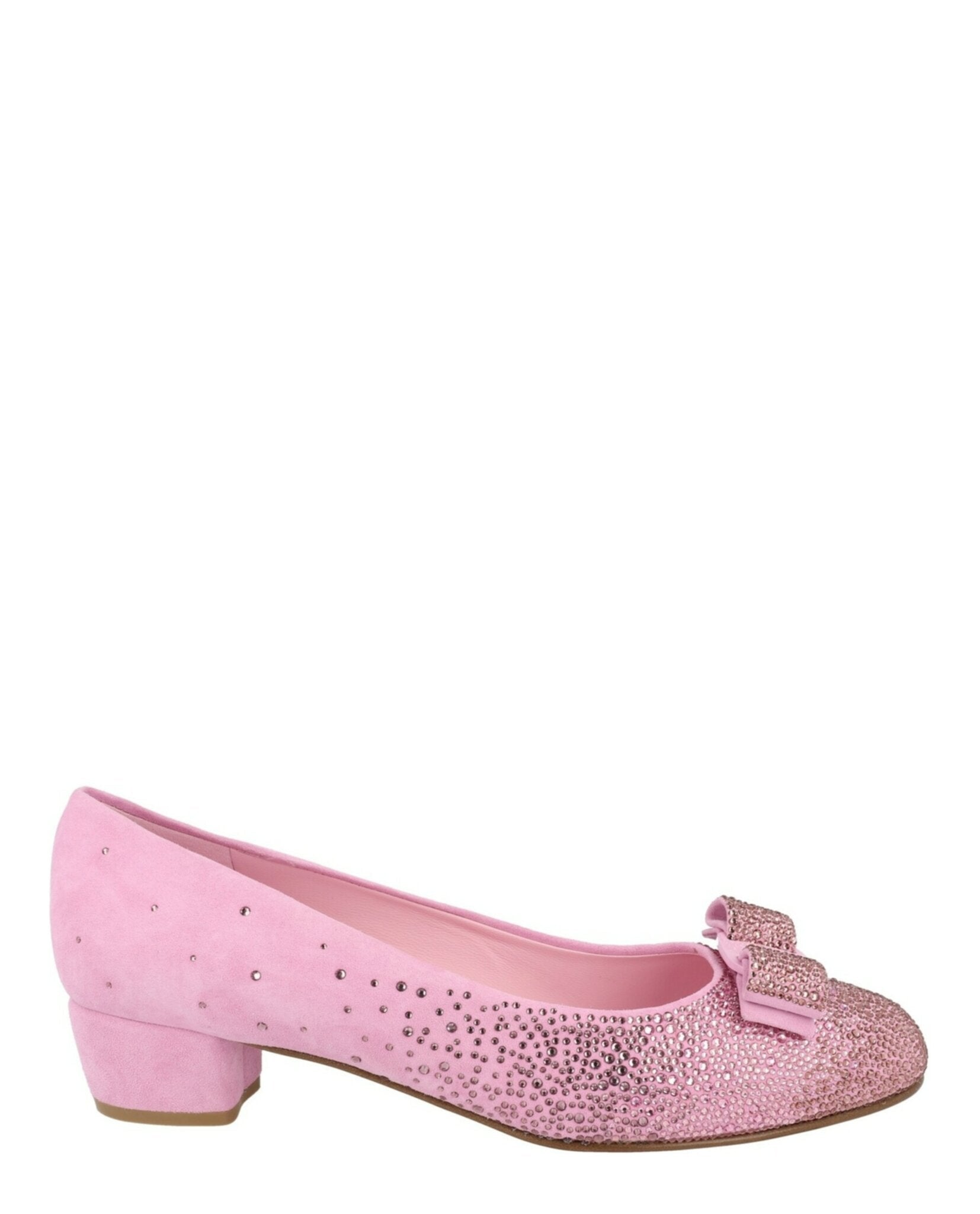 Ferragamo Womens Vara Crystal-Embellished Pumps