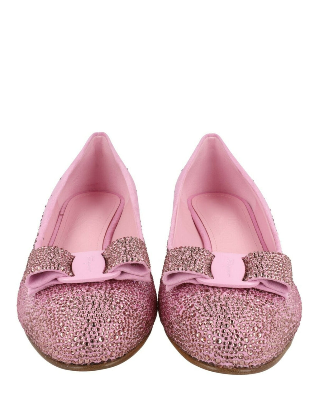 Ferragamo Womens Vara Crystal-Embellished Pumps