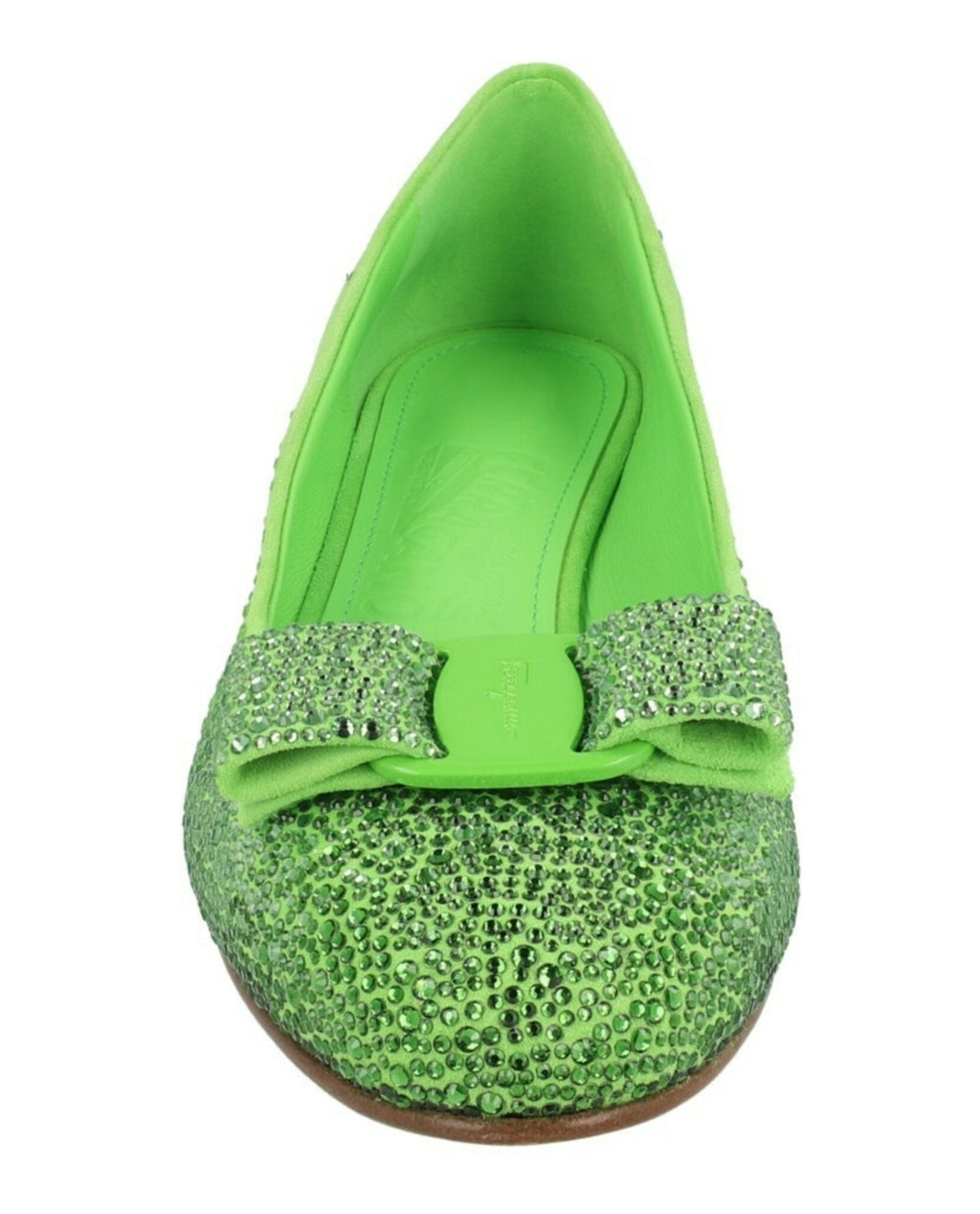 Ferragamo Womens Vara Bow Crystal-Embellished Pumps