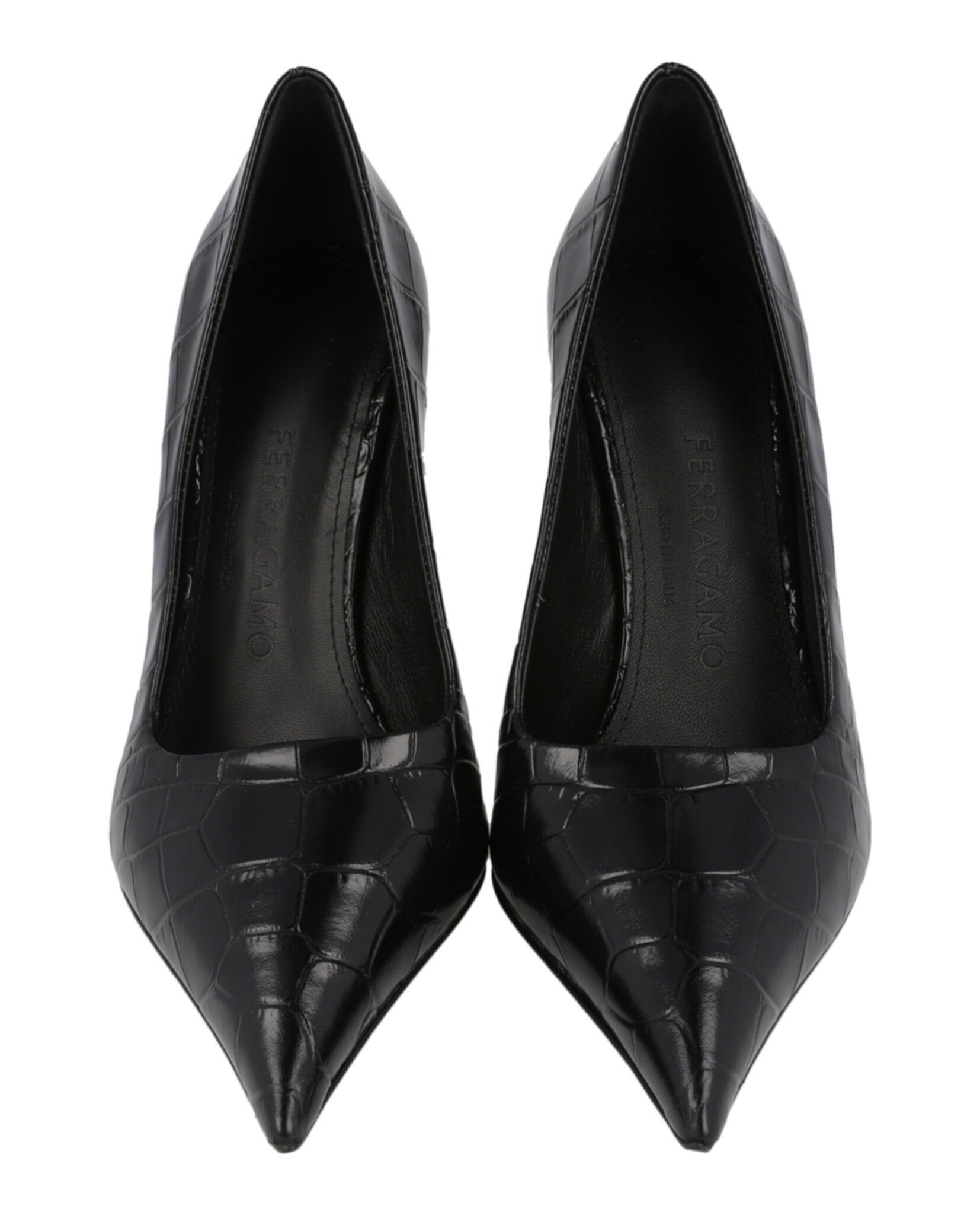 Ferragamo Womens Eva Crocodile Leather Pumps