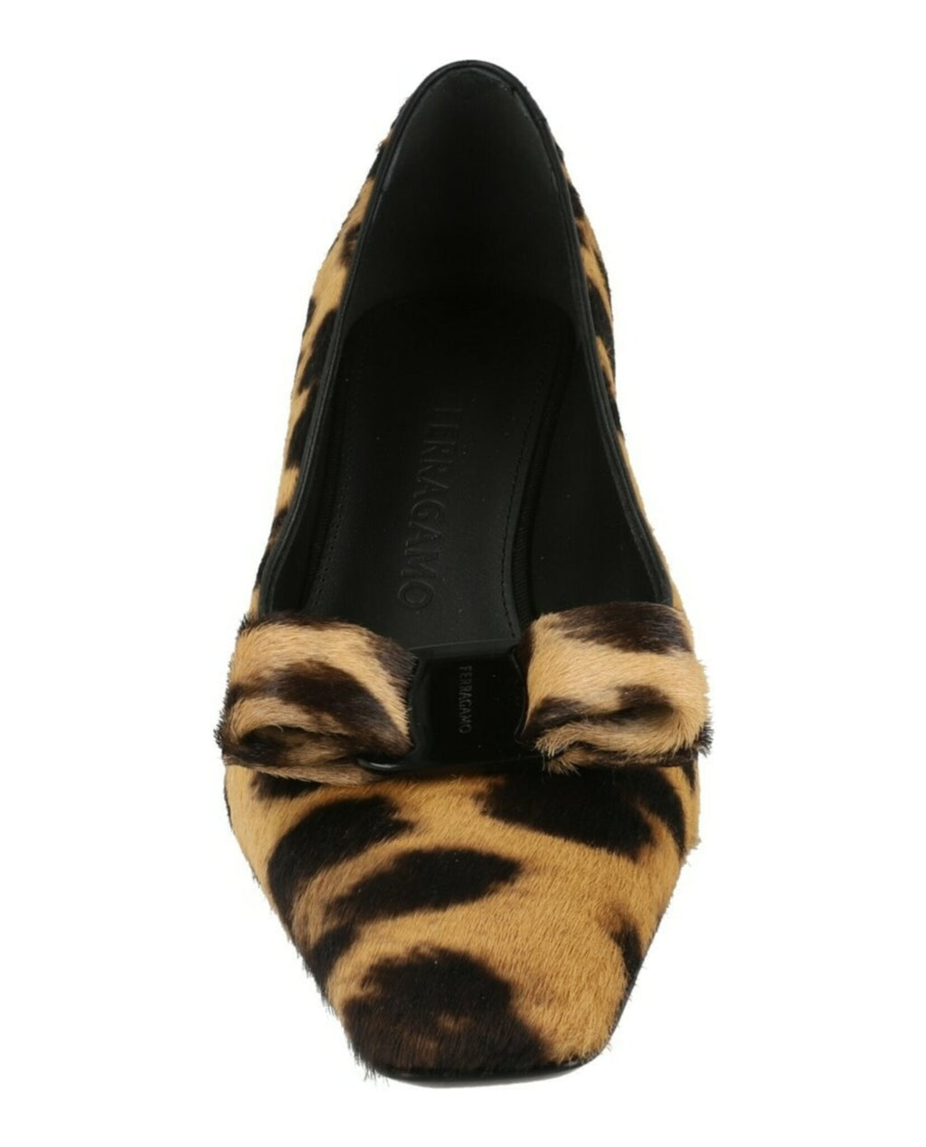 Ferragamo Womens Siwar Leopard Print Kitten Heels