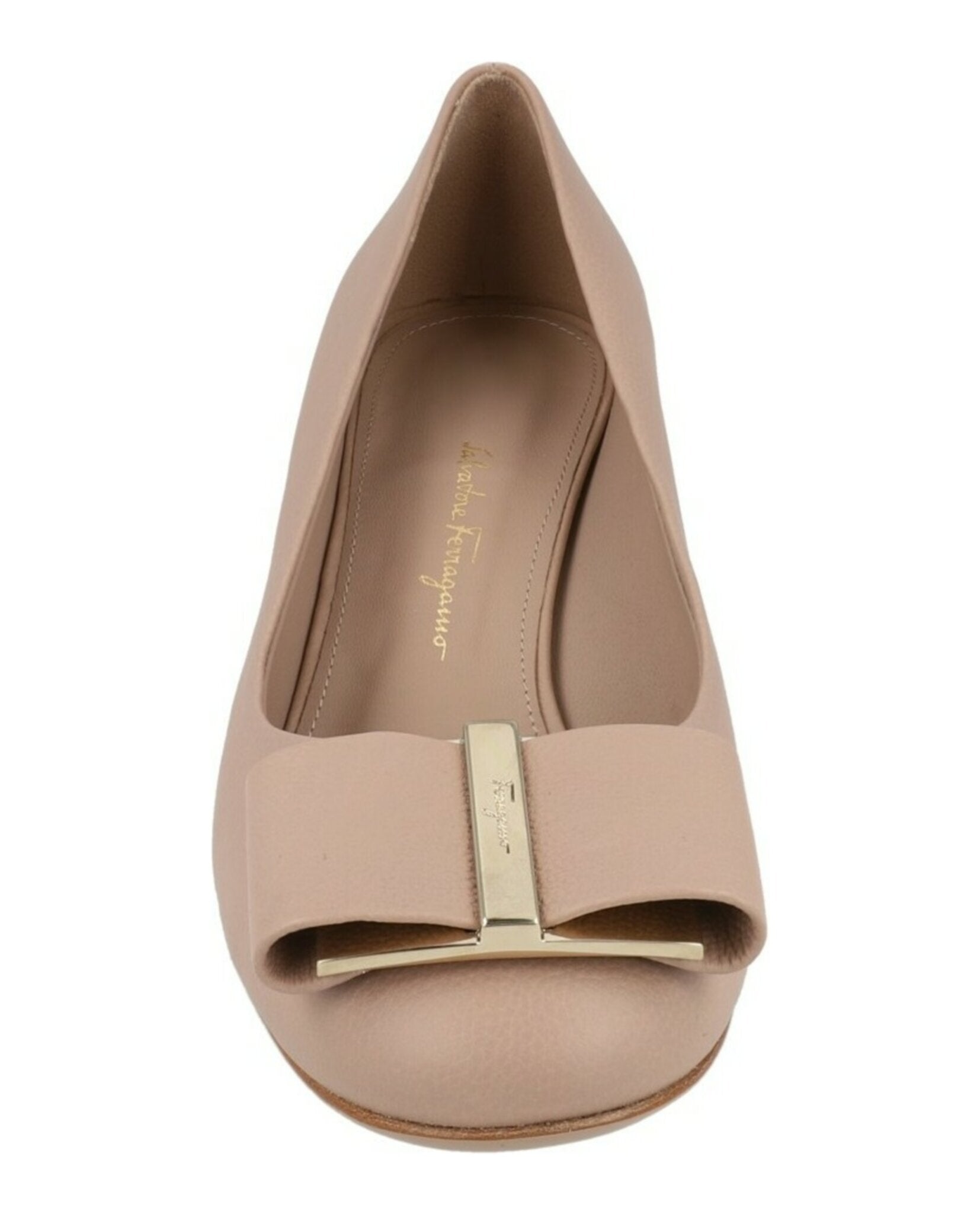 Ferragamo Womens Capua Leather Pumps