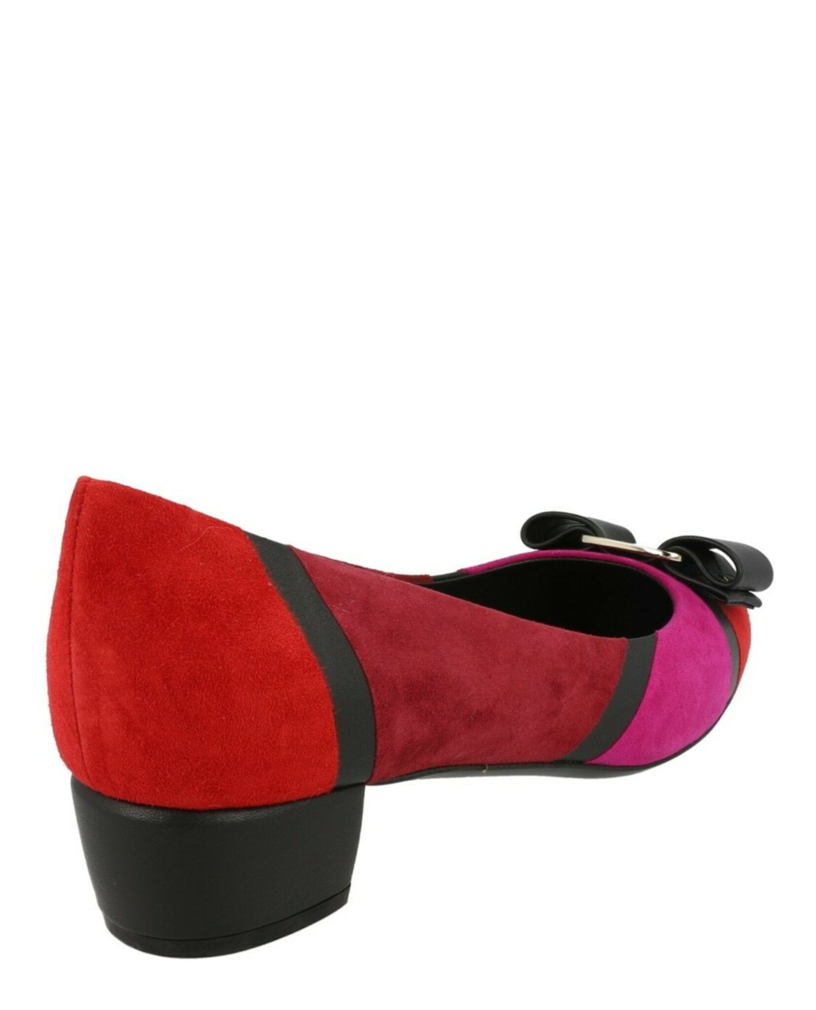 Ferragamo Womens Vara Suede Patchowrk Pumps - Narrow Width
