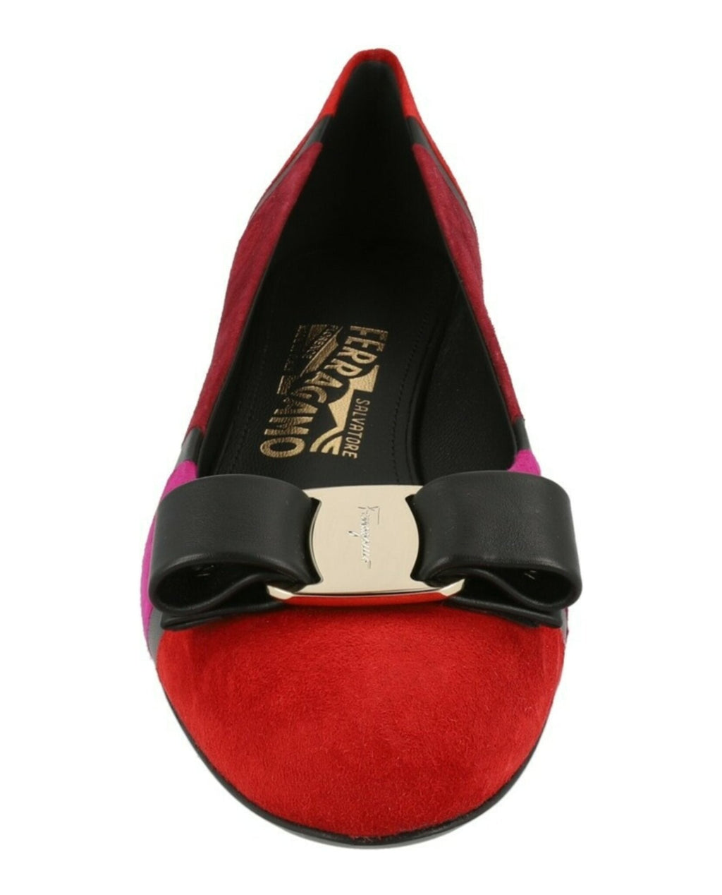 Ferragamo Womens Vara Suede Patchowrk Pumps - Narrow Width