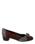 Ferragamo Womens Vara Suede Patchowrk Pumps