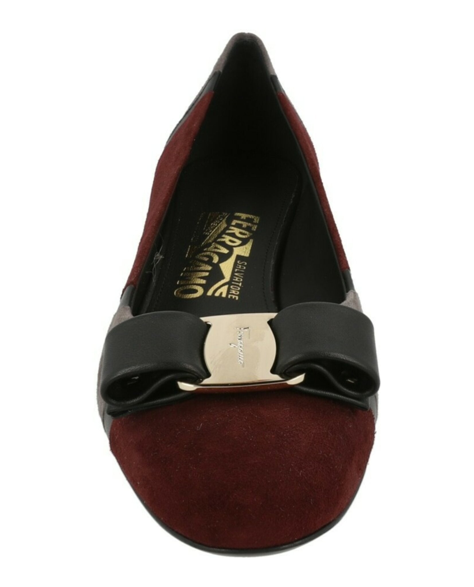 Ferragamo Womens Vara Suede Patchowrk Pumps