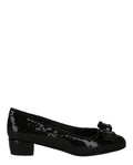 Ferragamo Womens Vara Bow Sequin Pumps