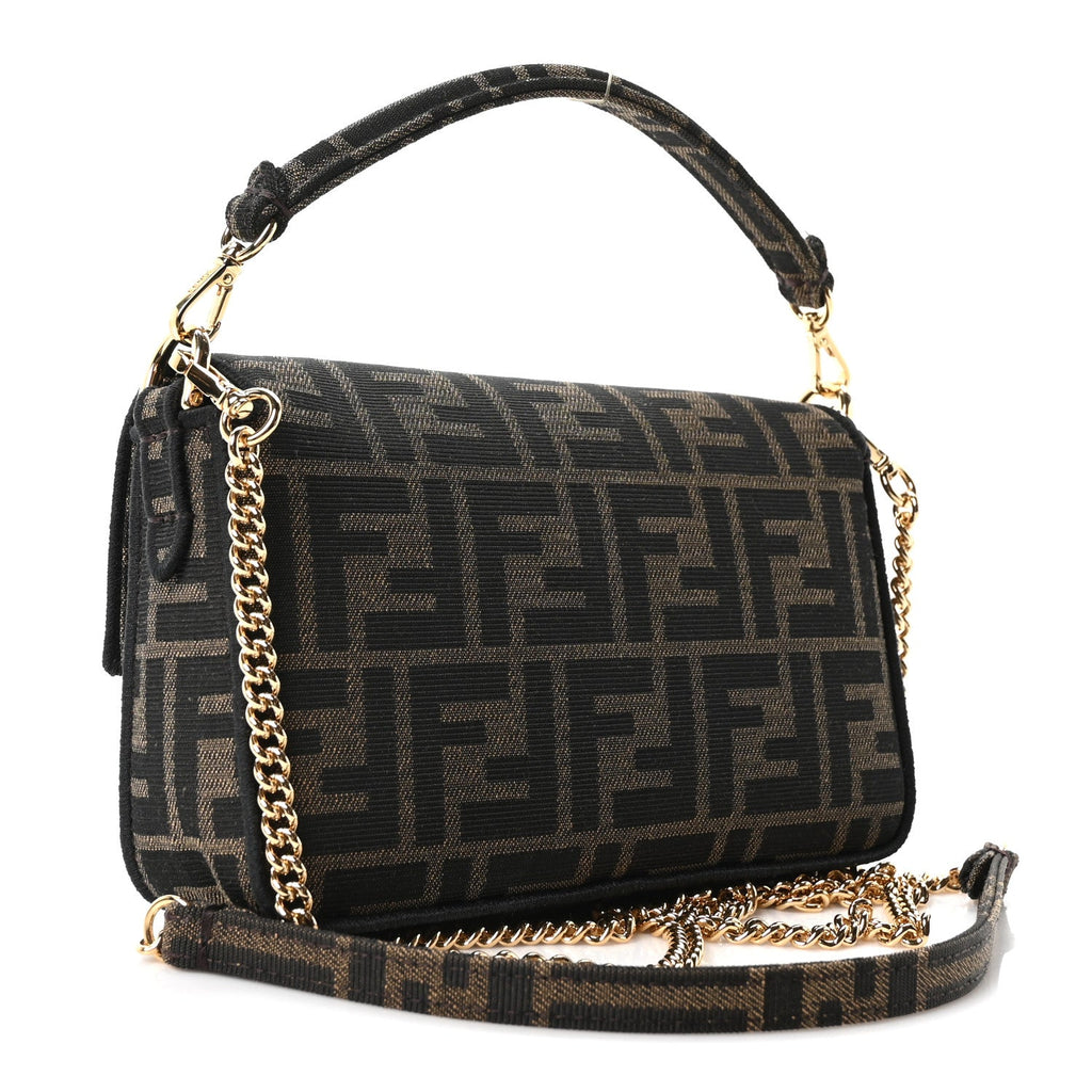 Fabric Jacquard FF 1974 Mini Baguette Tobacco Moro Black