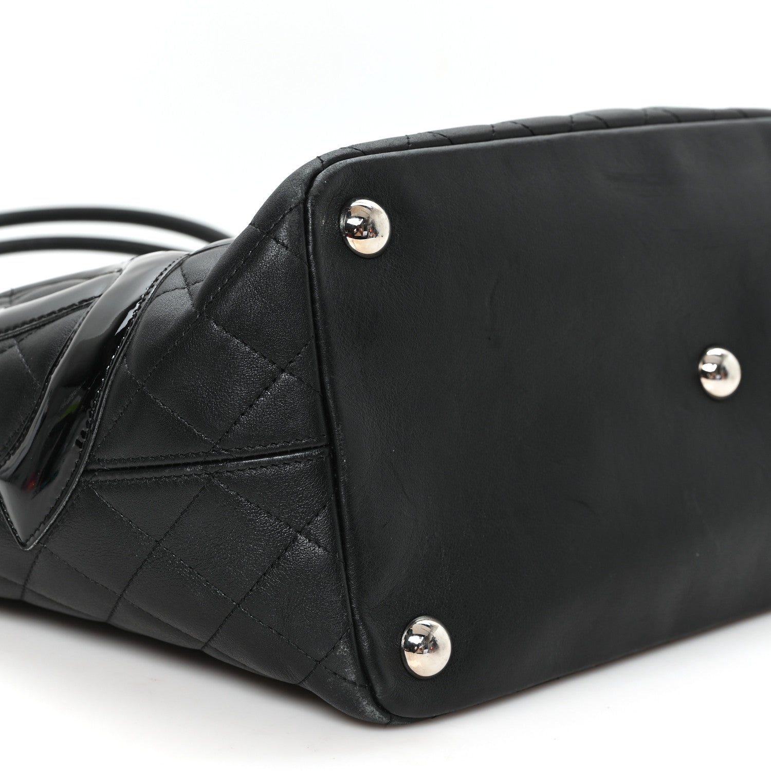 Calfskin Quilted Large Cambon Tote Black