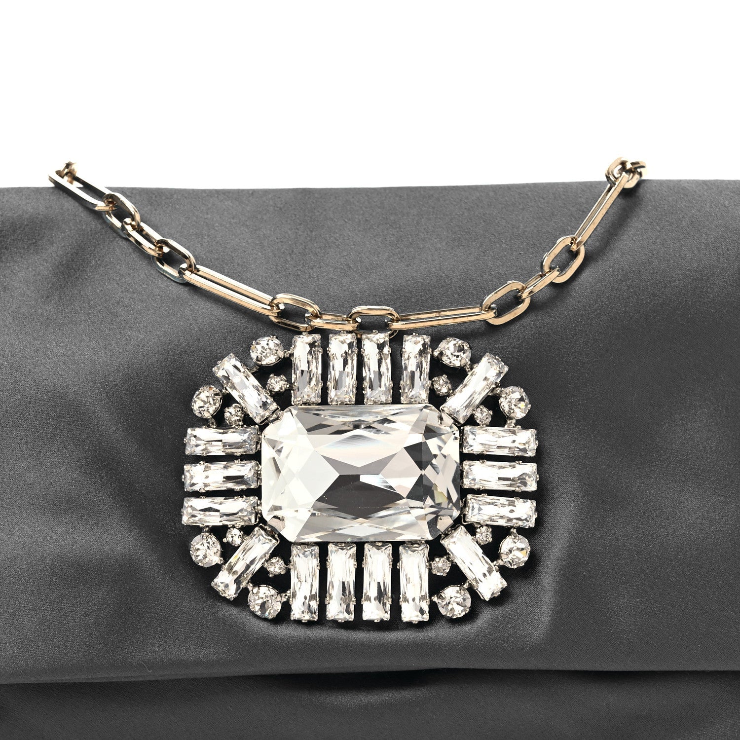 Satin Crystal Titania Clutch Blue