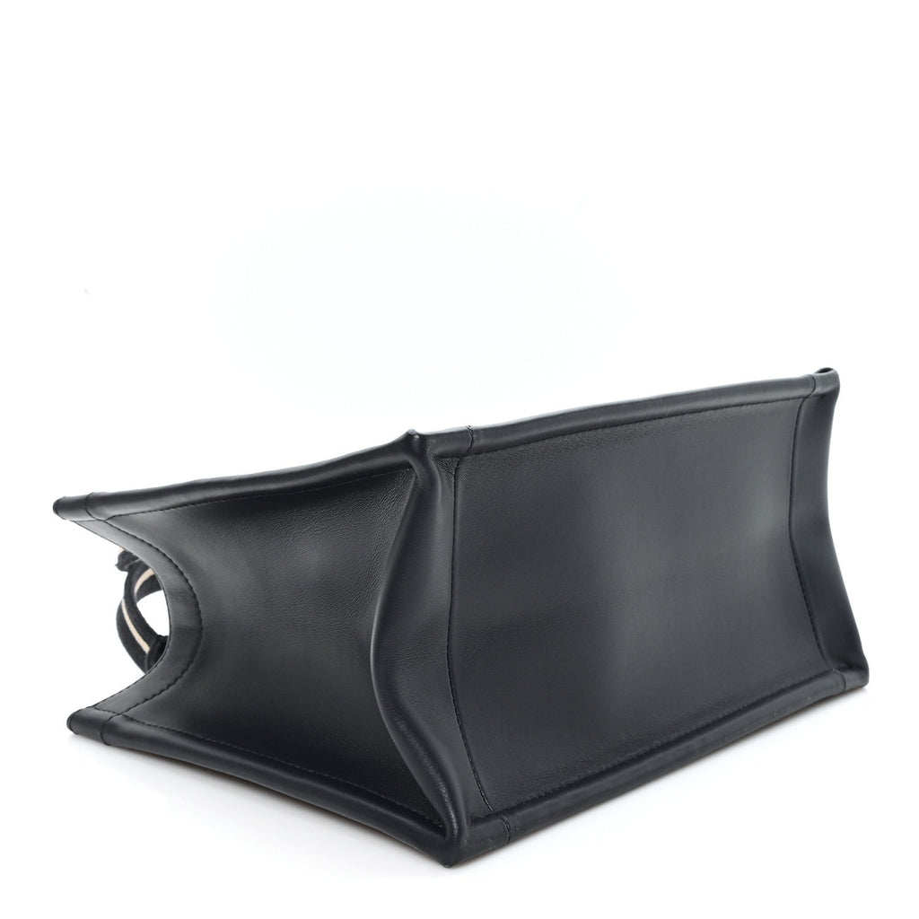 Oblique Calfskin Small Book Tote With Strap Blue Multicolor