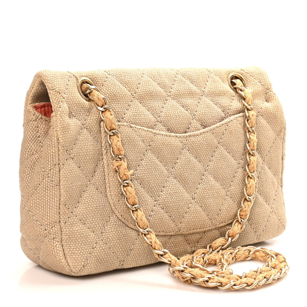 Jersey Quilted Small Single Flap Beige
