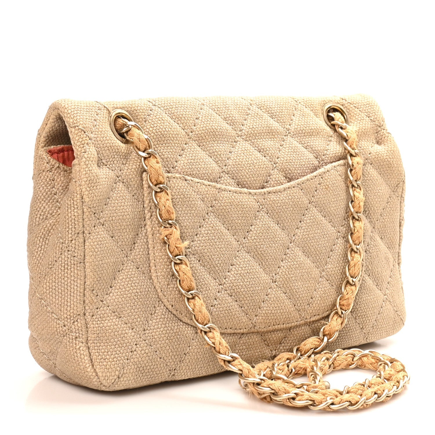 Jersey Quilted Small Single Flap Beige