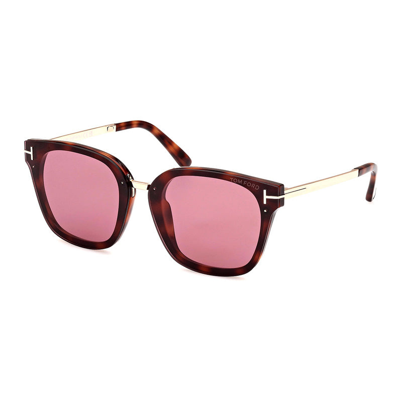 Tom Ford Sunglasses Square Full Rim, Shiny Bordeaux Frame and Smoke Lens FT101471A