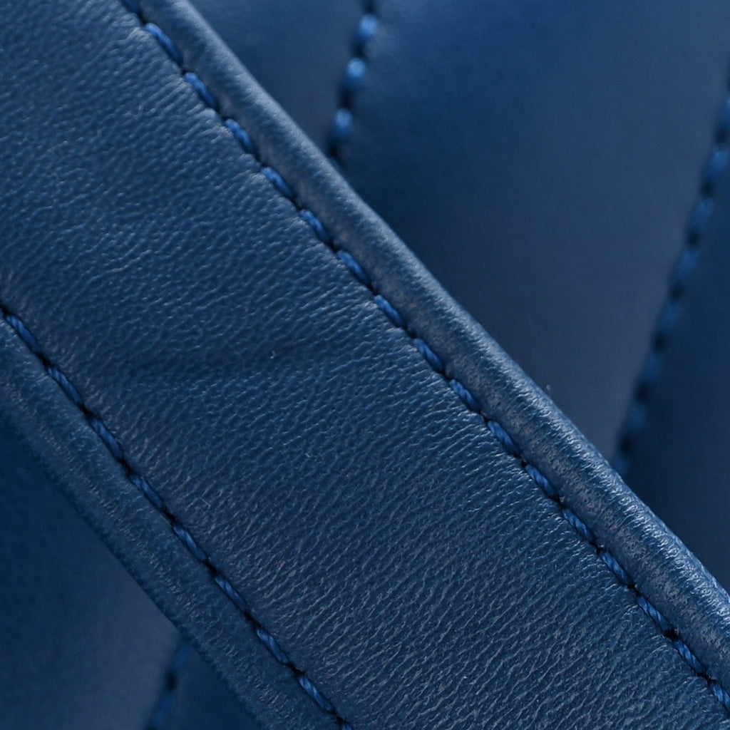 Lambskin Chevron Quilted New Medium Boy Flap Blue