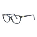 Moschino Eyeglasses Cat Eye Full Rim, Black Blue Havana Frame and Clear Demo Lenses Lens MOS5830EDC00