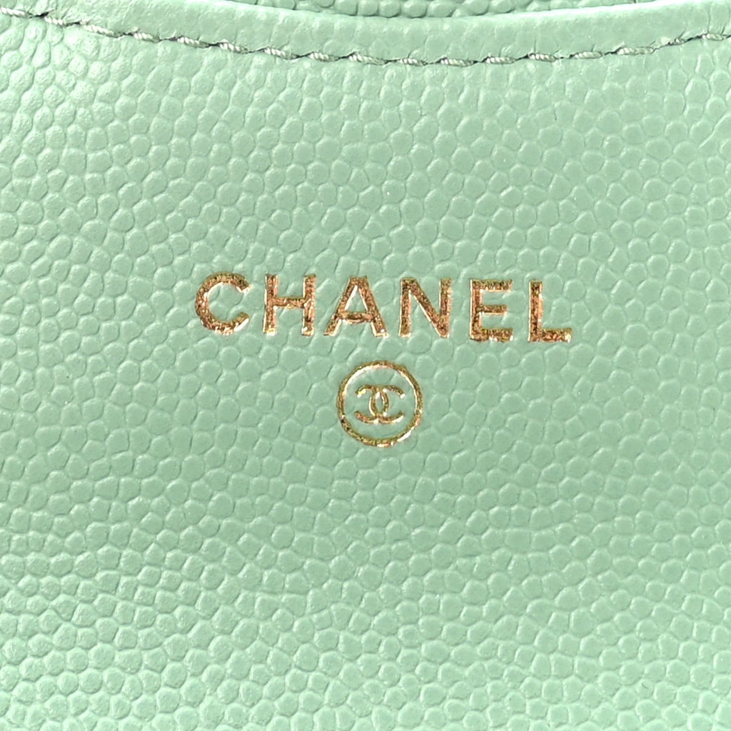 Caviar Quilted Mini Chain Belt Bag Light Green