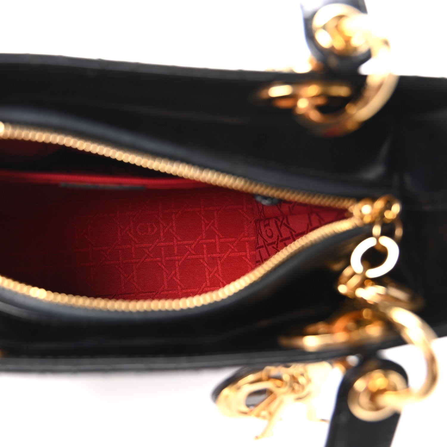 Patent Cannage Medium Lady Dior Black