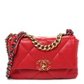 Lambskin Quilted Medium Chanel 19 Flap Red