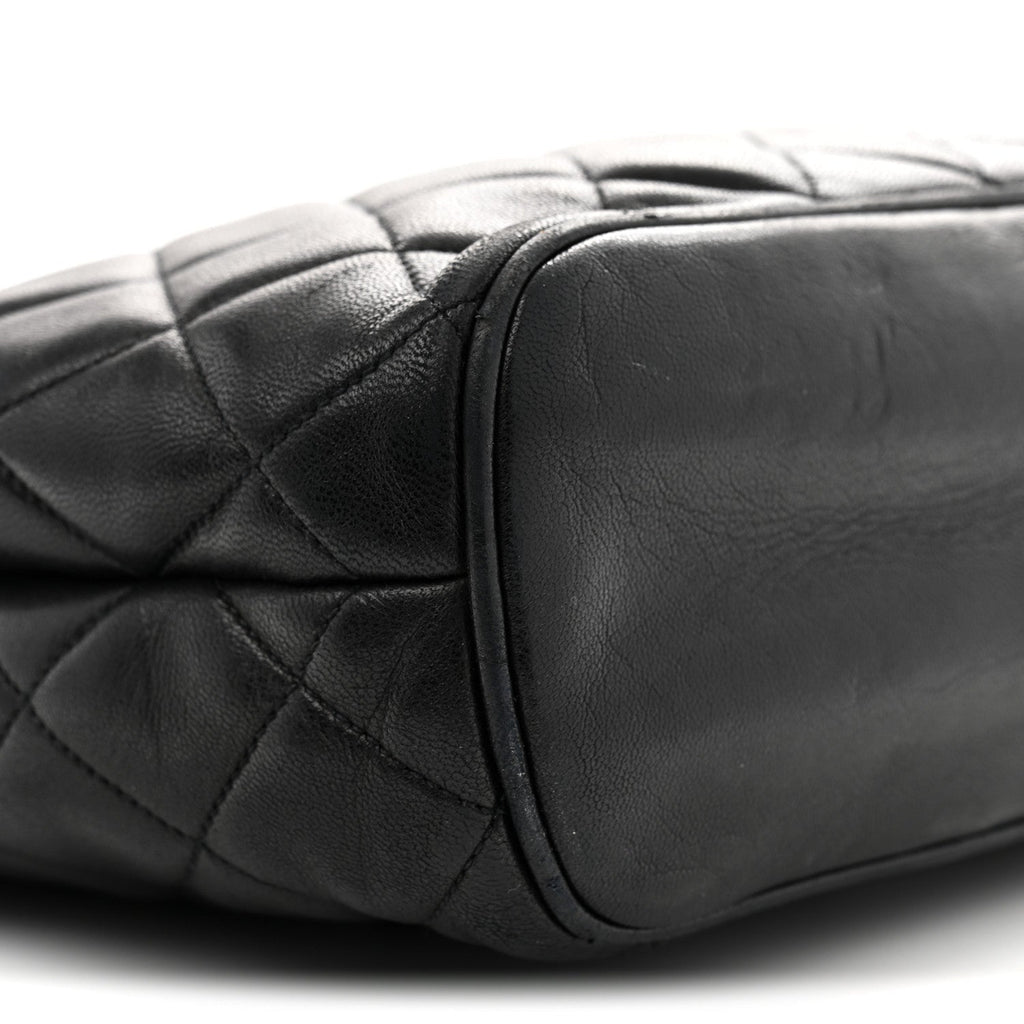 Lambskin Quilted Shoulder Bag Black