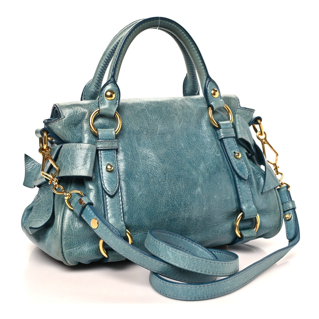 Vitello Lux Mini Bow Bag Blue