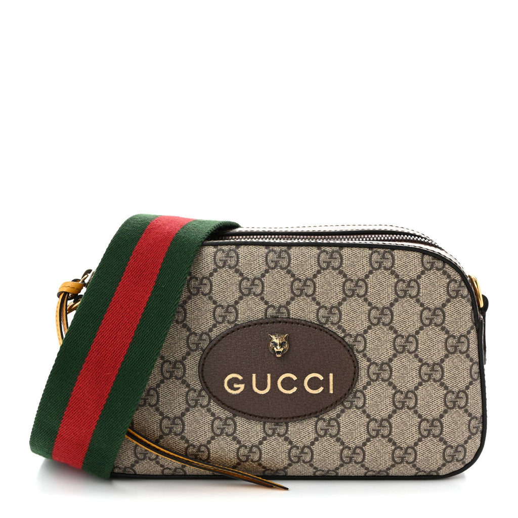 GG Supreme Monogram Web Neo Vintage Shoulder Bag Beige New Acero Crop