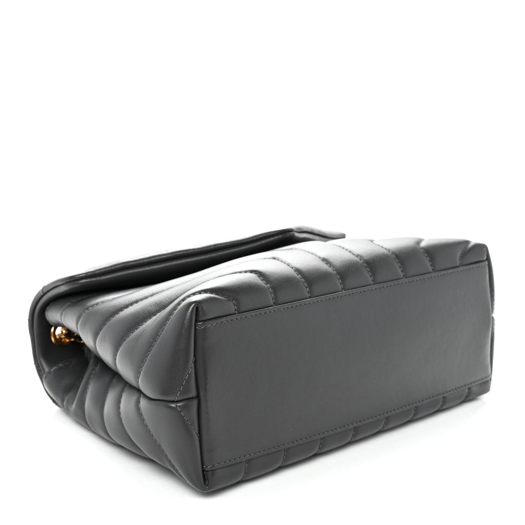Calfskin Y Quilted Monogram Small Loulou Chain Satchel Storm