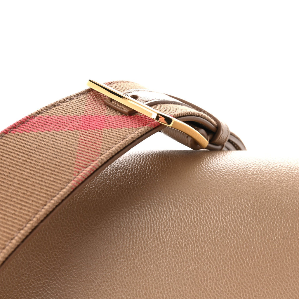 Derby Calfskin House Check Mackford Crossbody Bag Camel