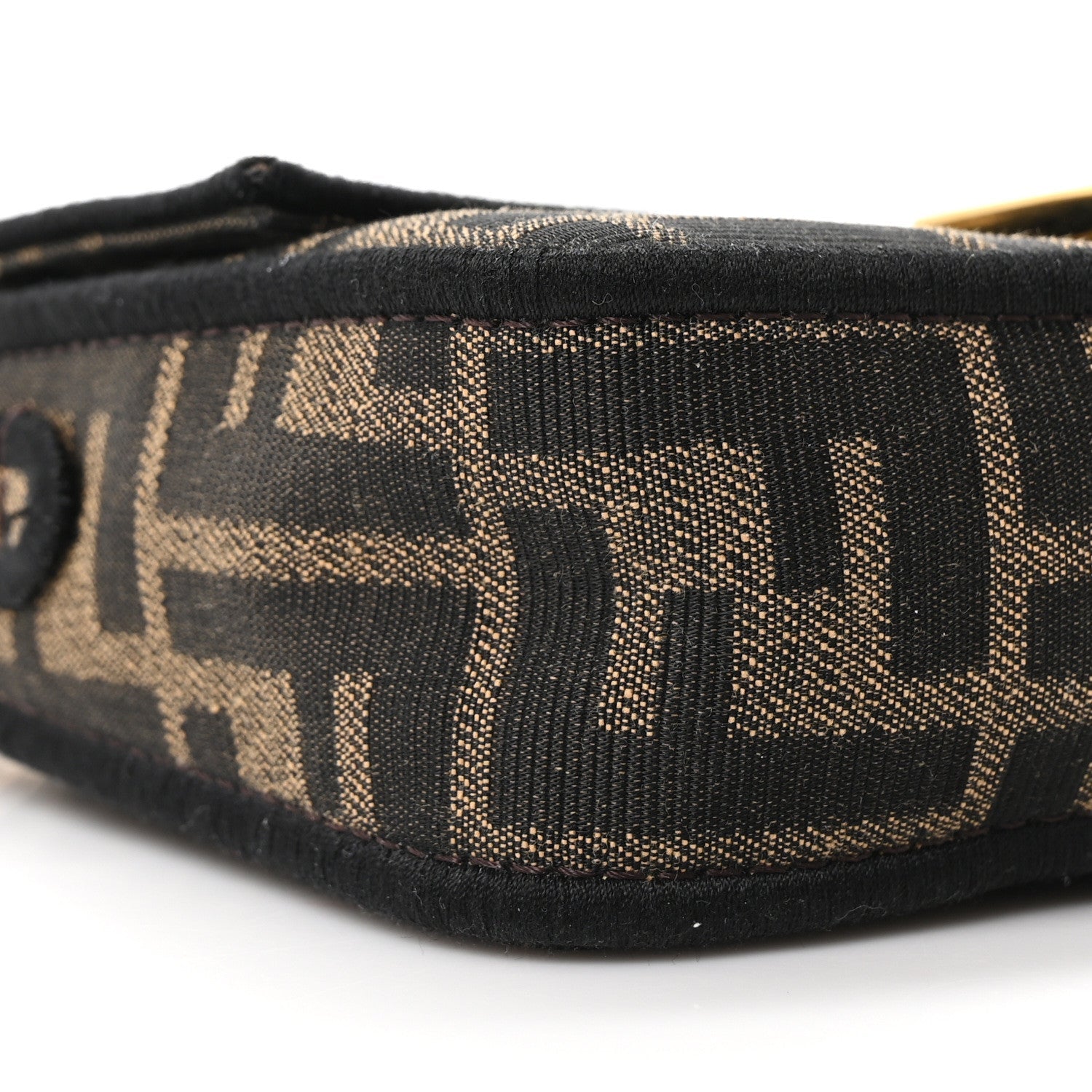 Fabric Jacquard FF 1974 Mini Baguette Tobacco Moro Black