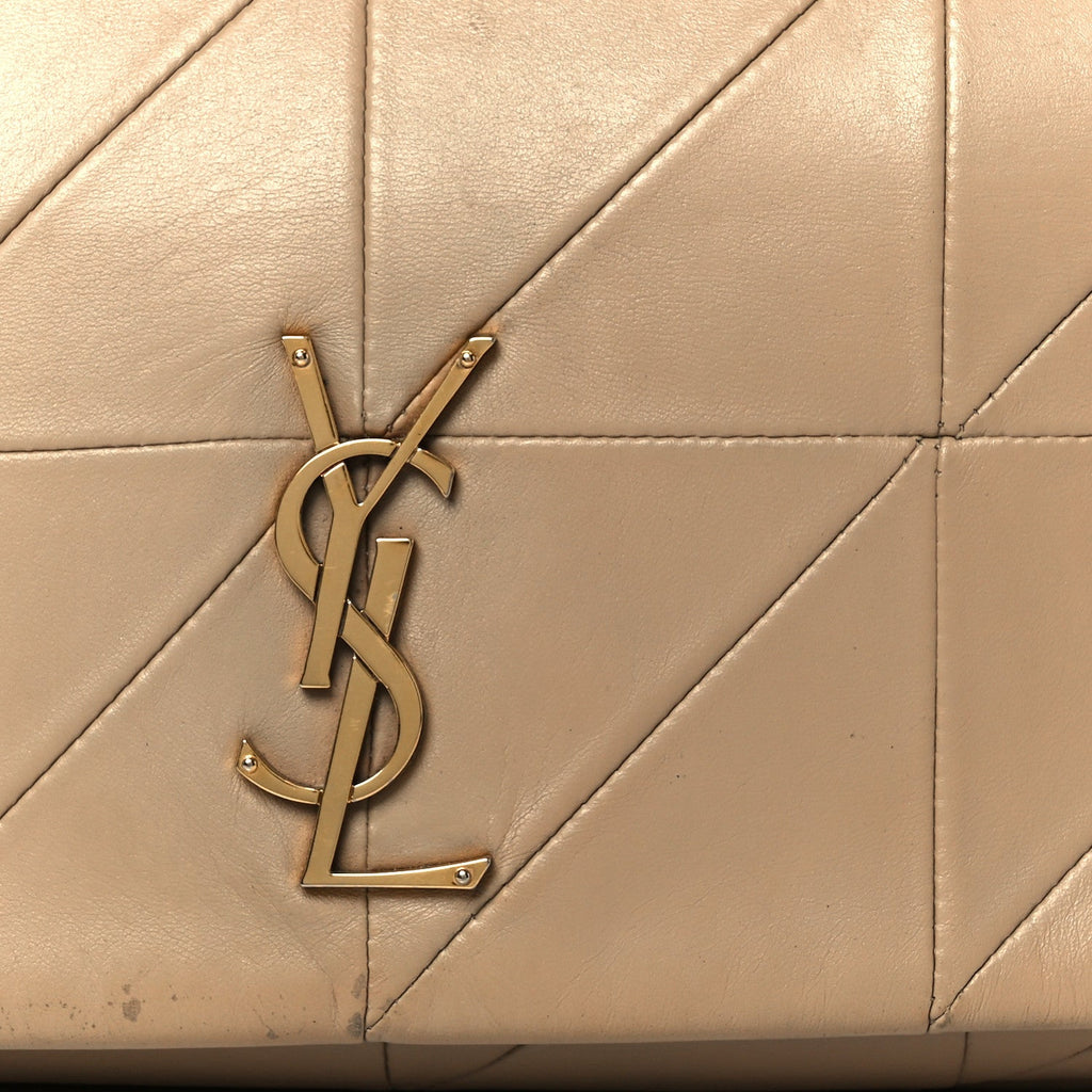 Lambskin Patchwork Monogram Medium Jamie Beige