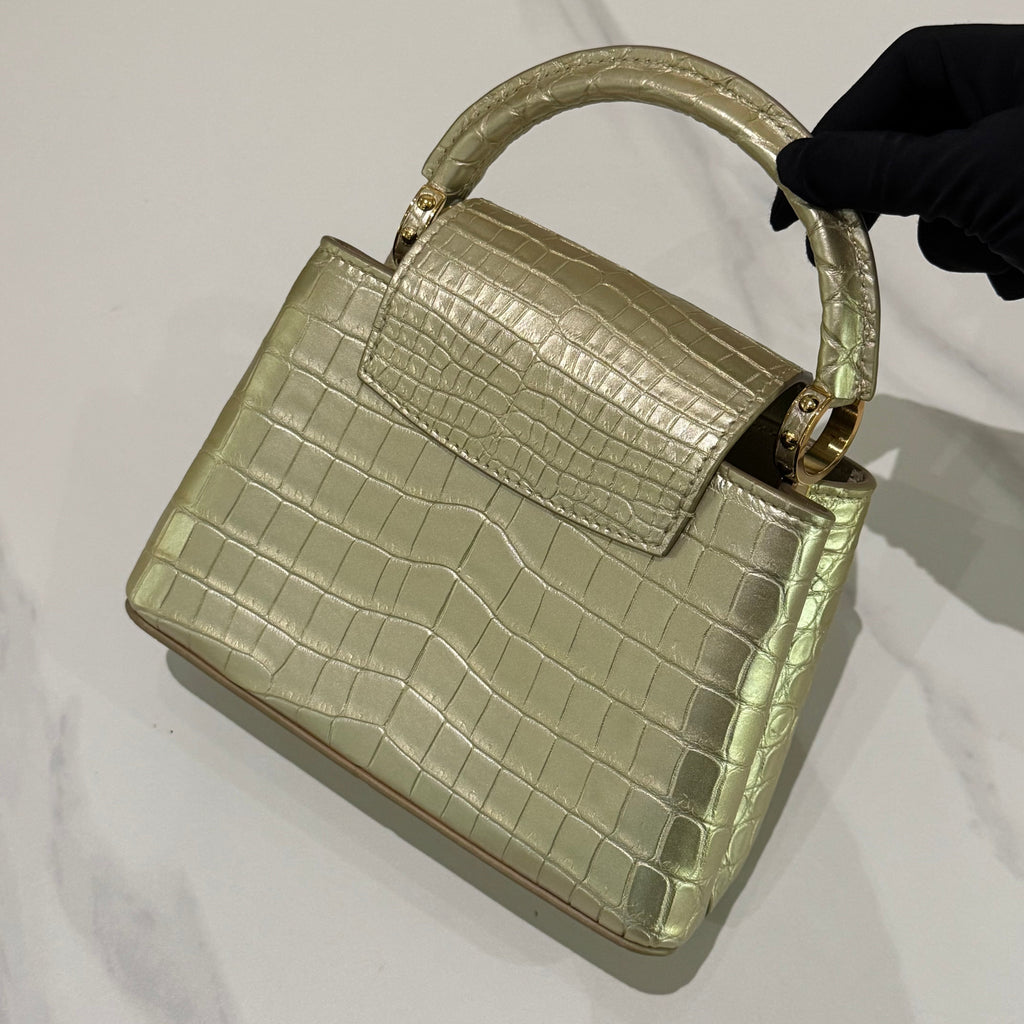 LOUIS VUITTON CAPUCINES MINI – CHAMPAGNE CROCODILE LEATHER