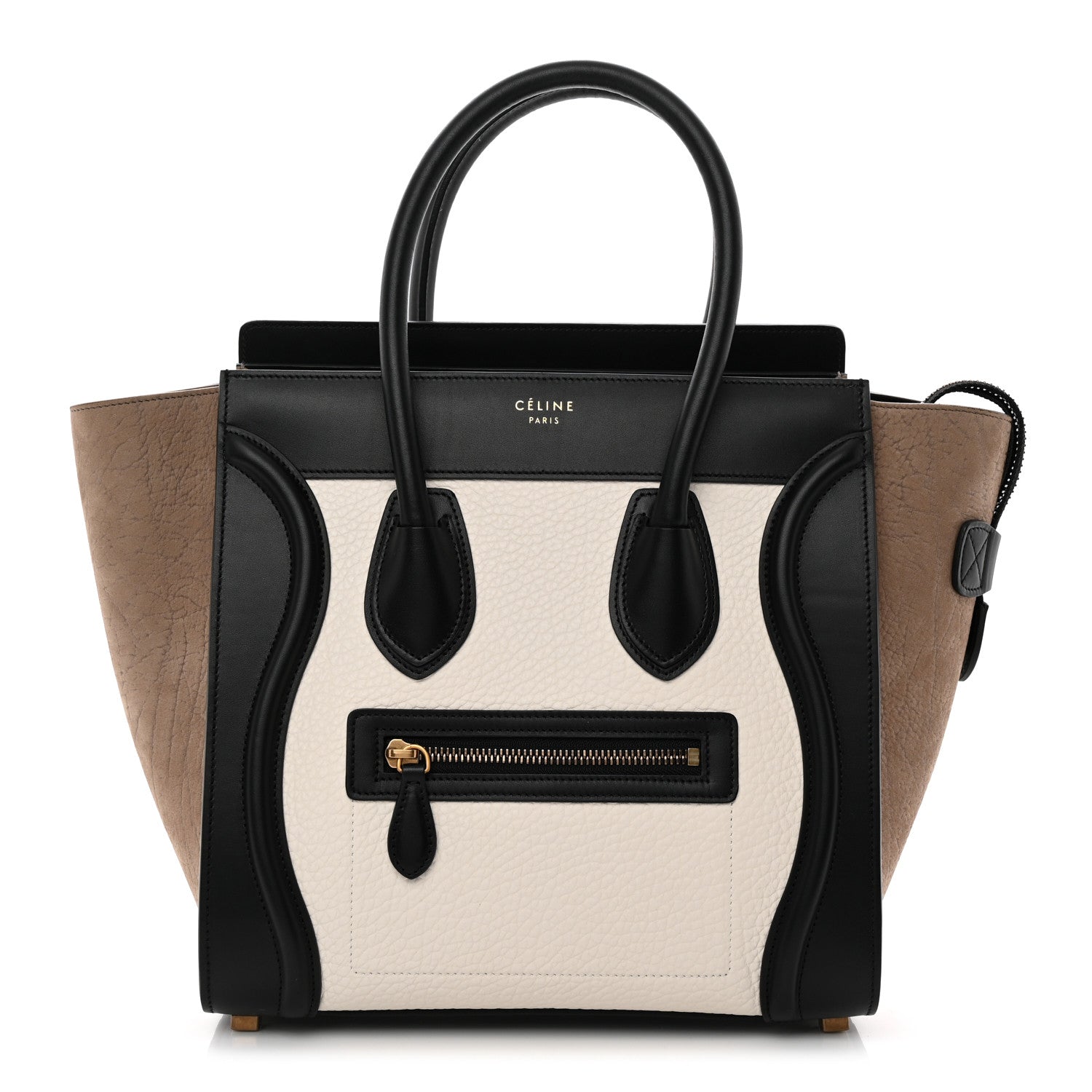 Bullhide Calfskin Nubuck Micro Tri-Color Luggage White Khaki