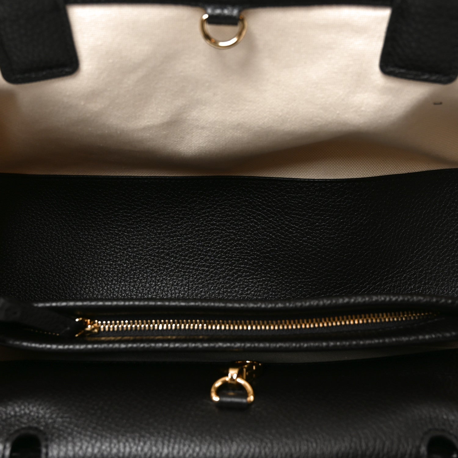 Grained Calfskin Boucle Urban Essentials Small Shopping Bag Black Ivory