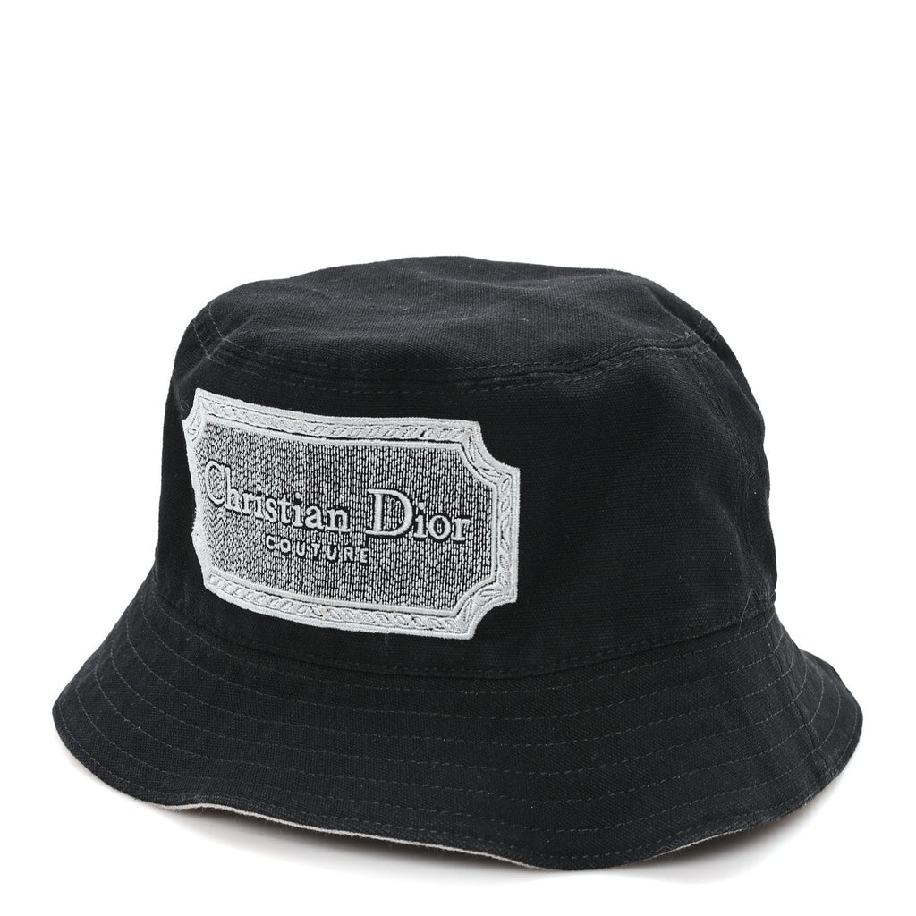Cotton Logo Bucket Hat S Black