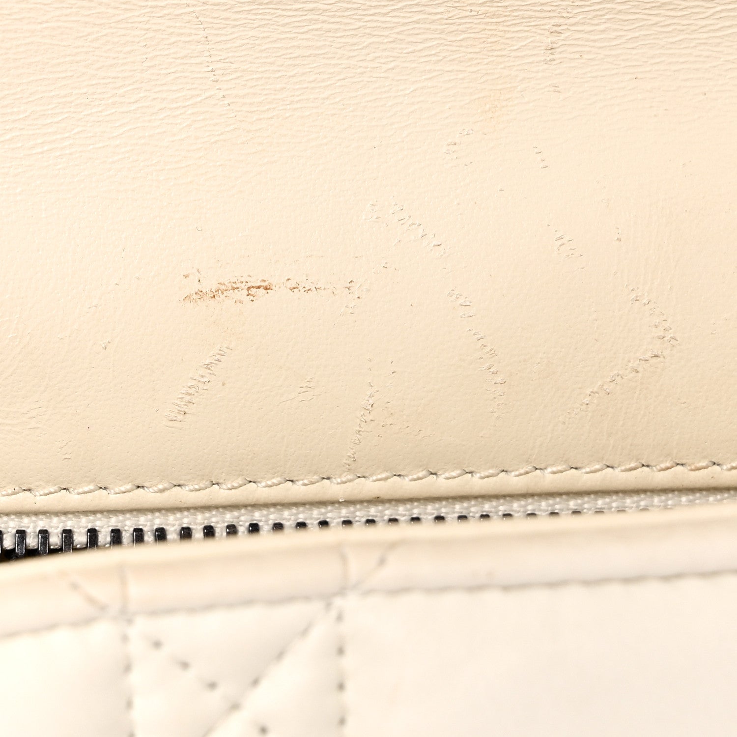 Lambskin Macrocannage Small Dior Caro Bag Ivory