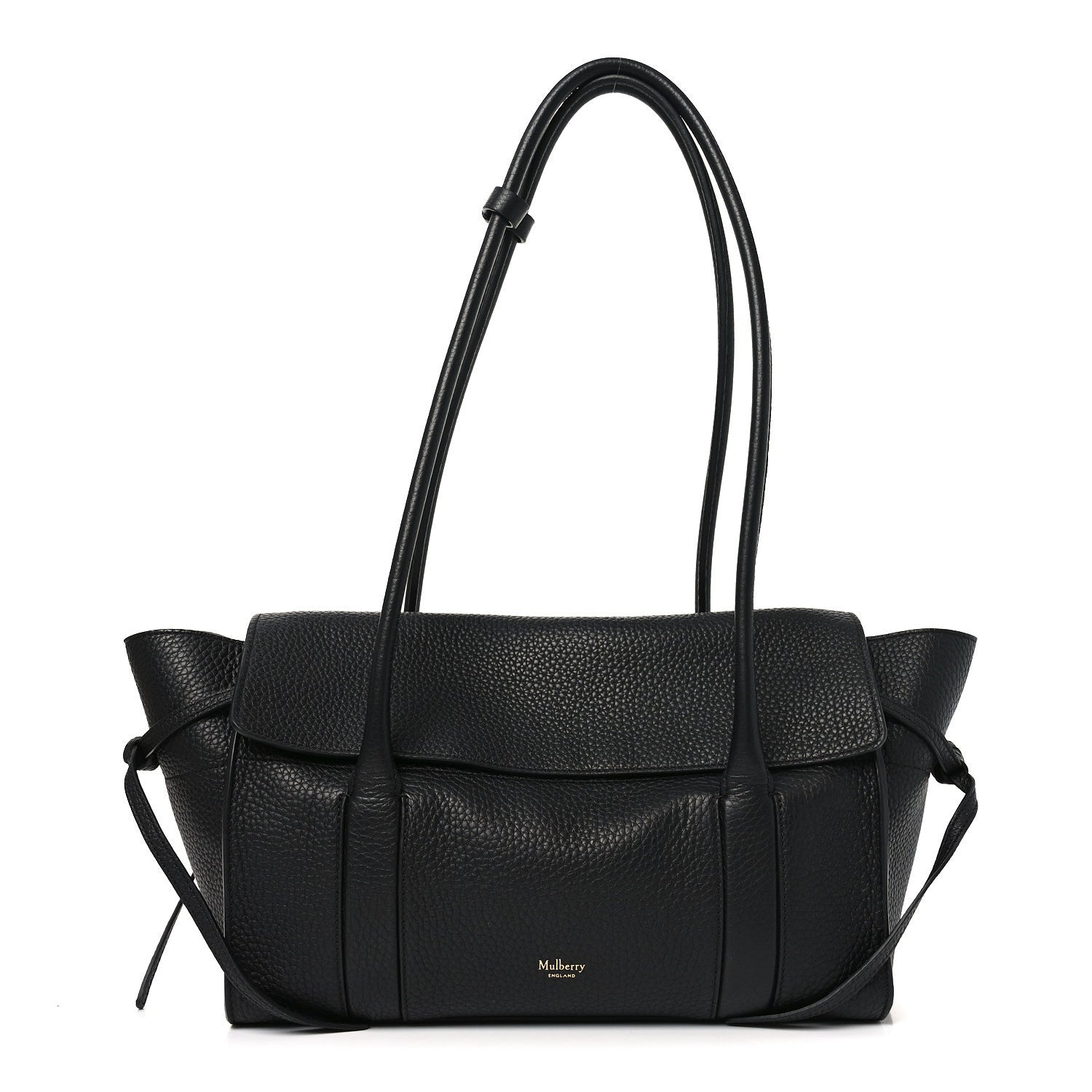 Heavy Grain Small Soft Bayswater Satchel Black