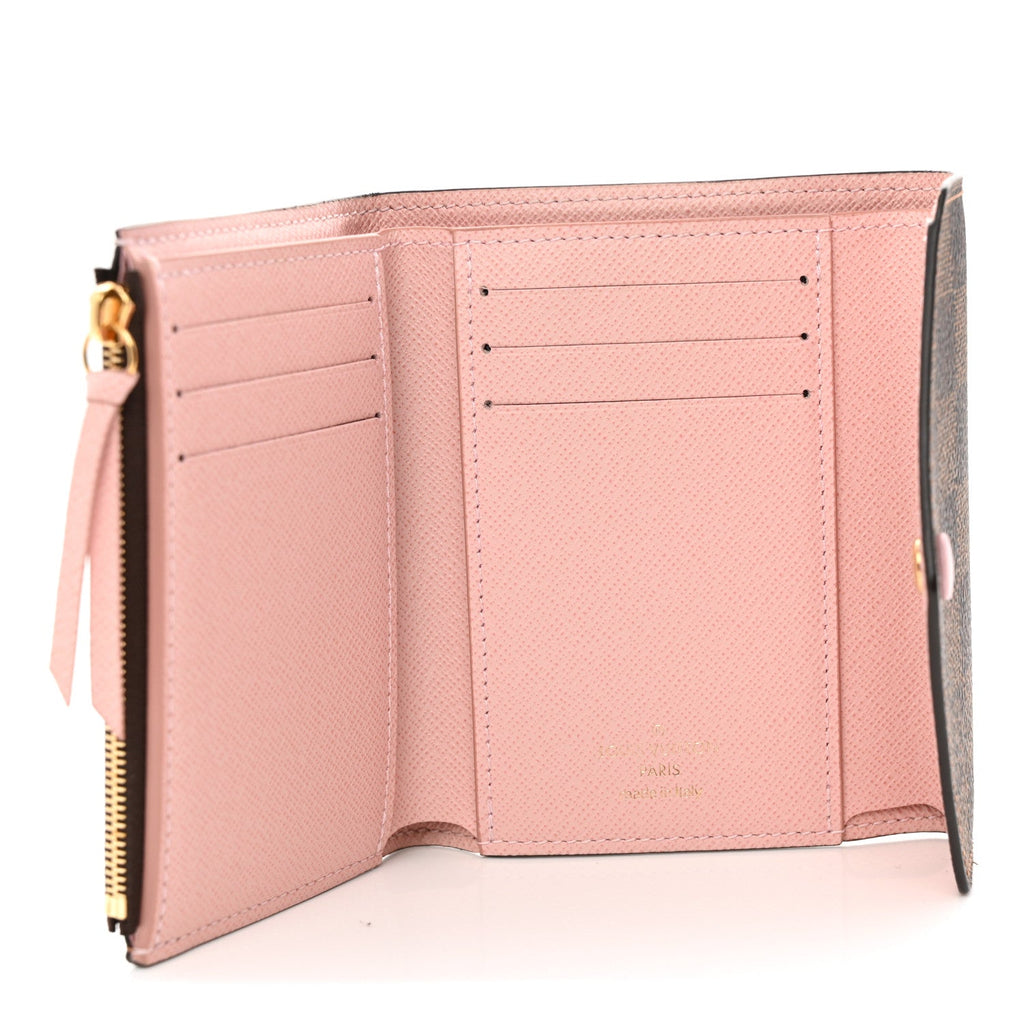 Damier Ebene Victorine Wallet Rose Ballerine