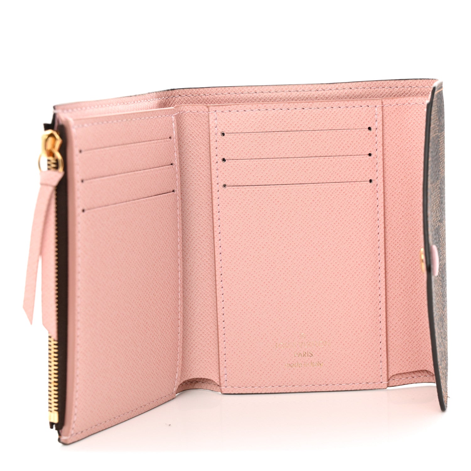 Damier Ebene Victorine Wallet Rose Ballerine