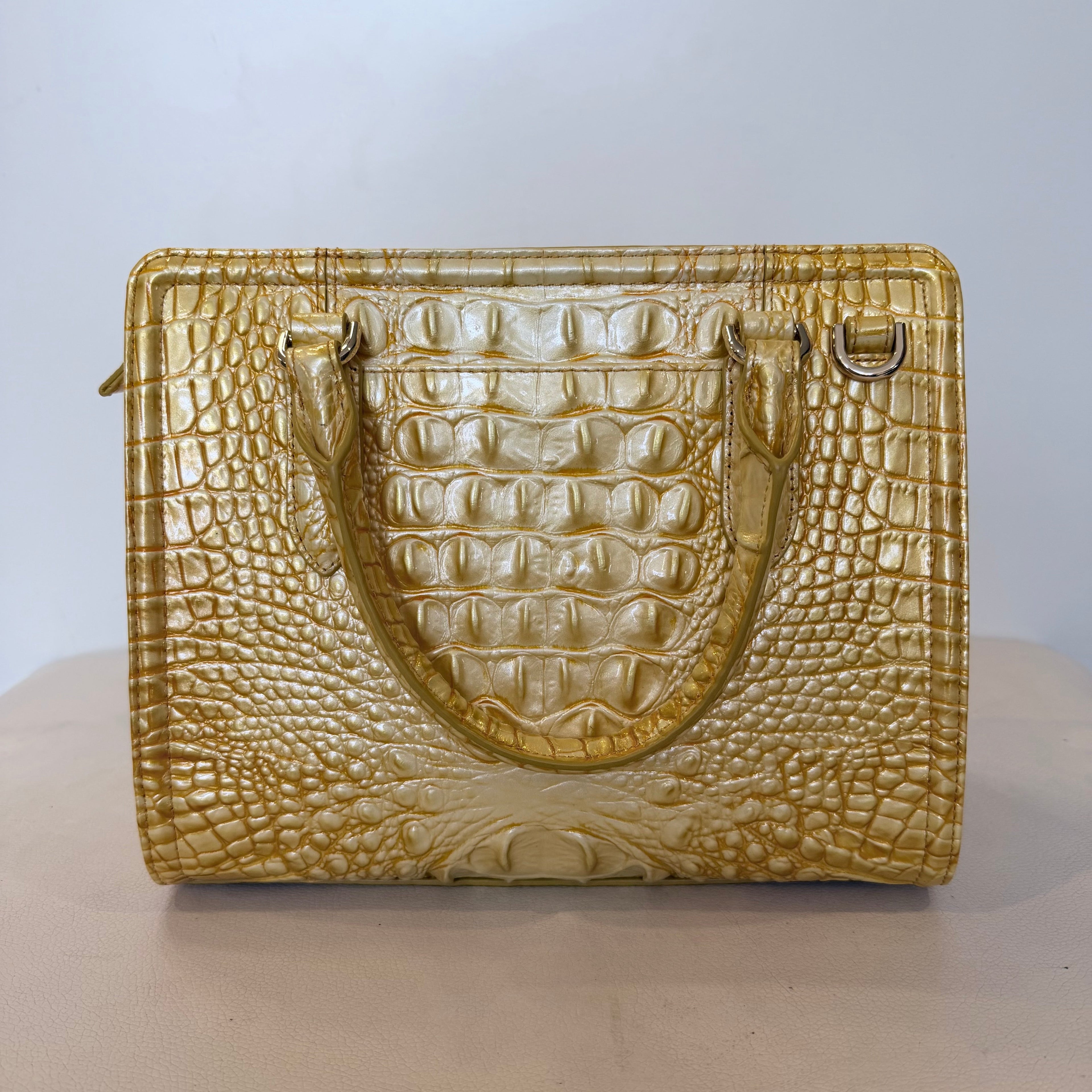 BRAHMIN Cami Lemon Drop Ombre Pearlescent  Leather Crossbody Handbag NWOT