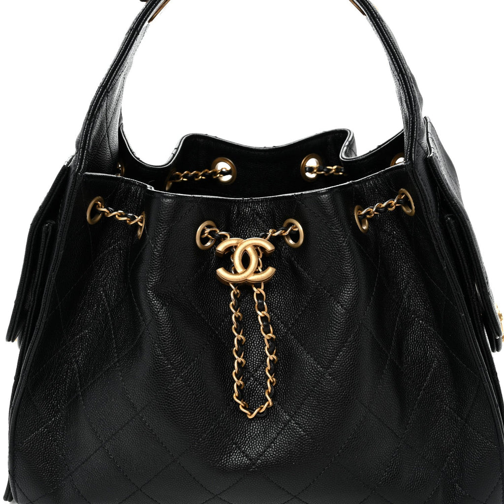 Caviar Quilted Small Chanel 25 Handbag Black