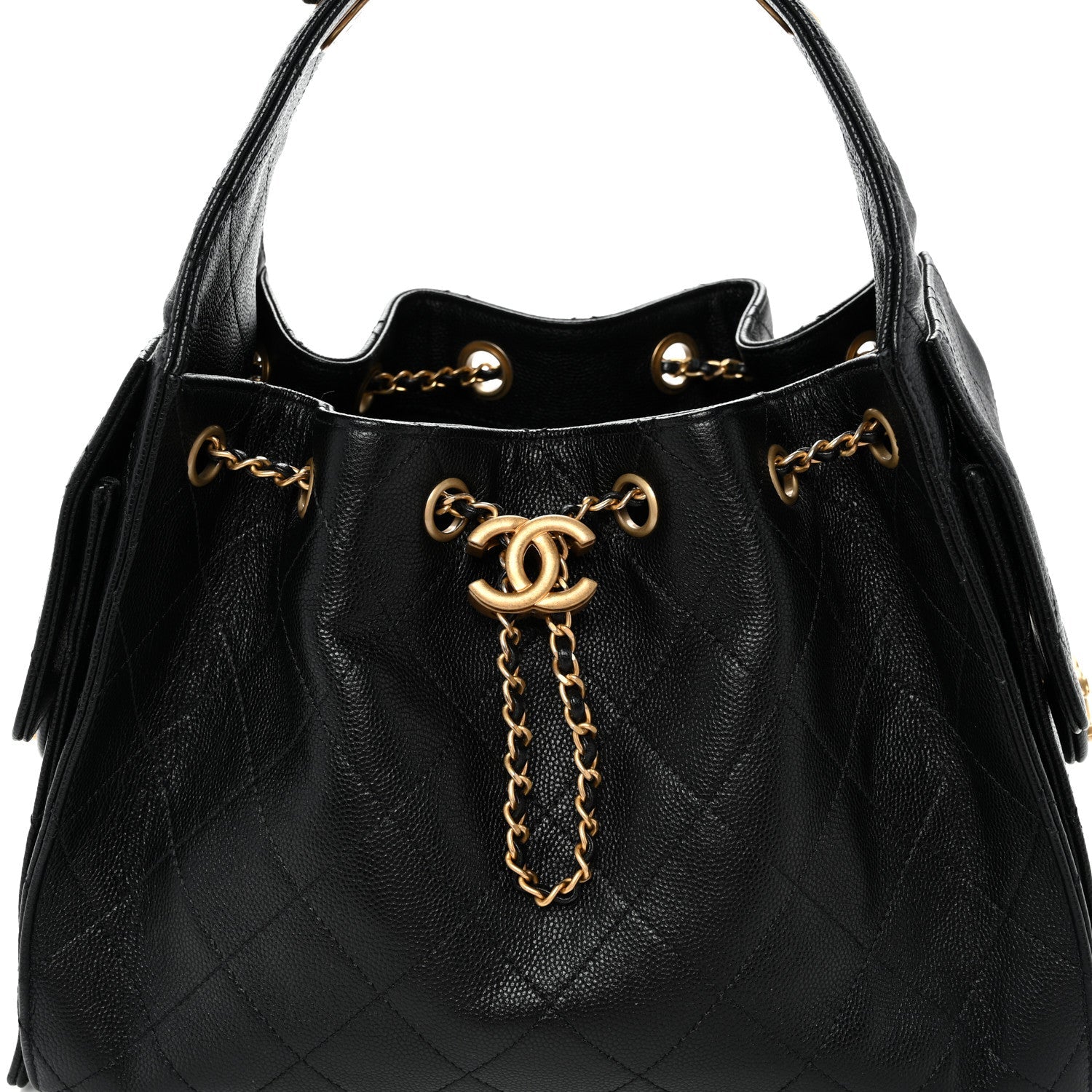 Caviar Quilted Small Chanel 25 Handbag Black