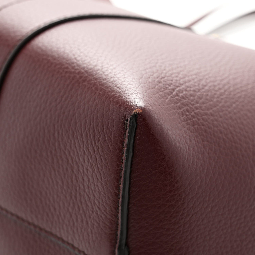 Small Classic Grain Bayswater Tote Burgundy Oxford Blue