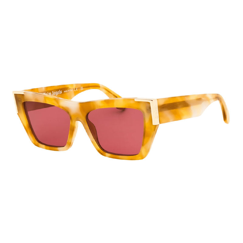 Palm Angels Sunglasses Cat Eye Full Rim, White Frame and Dark Grey Lens PERI099HOLLYWOOD0107