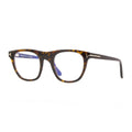 Tom Ford Eyeglasses Square Full Rim, Dark Havana Frame and Clear Blue Light Block with Magnetic Clip-On Lens FT5895-B052