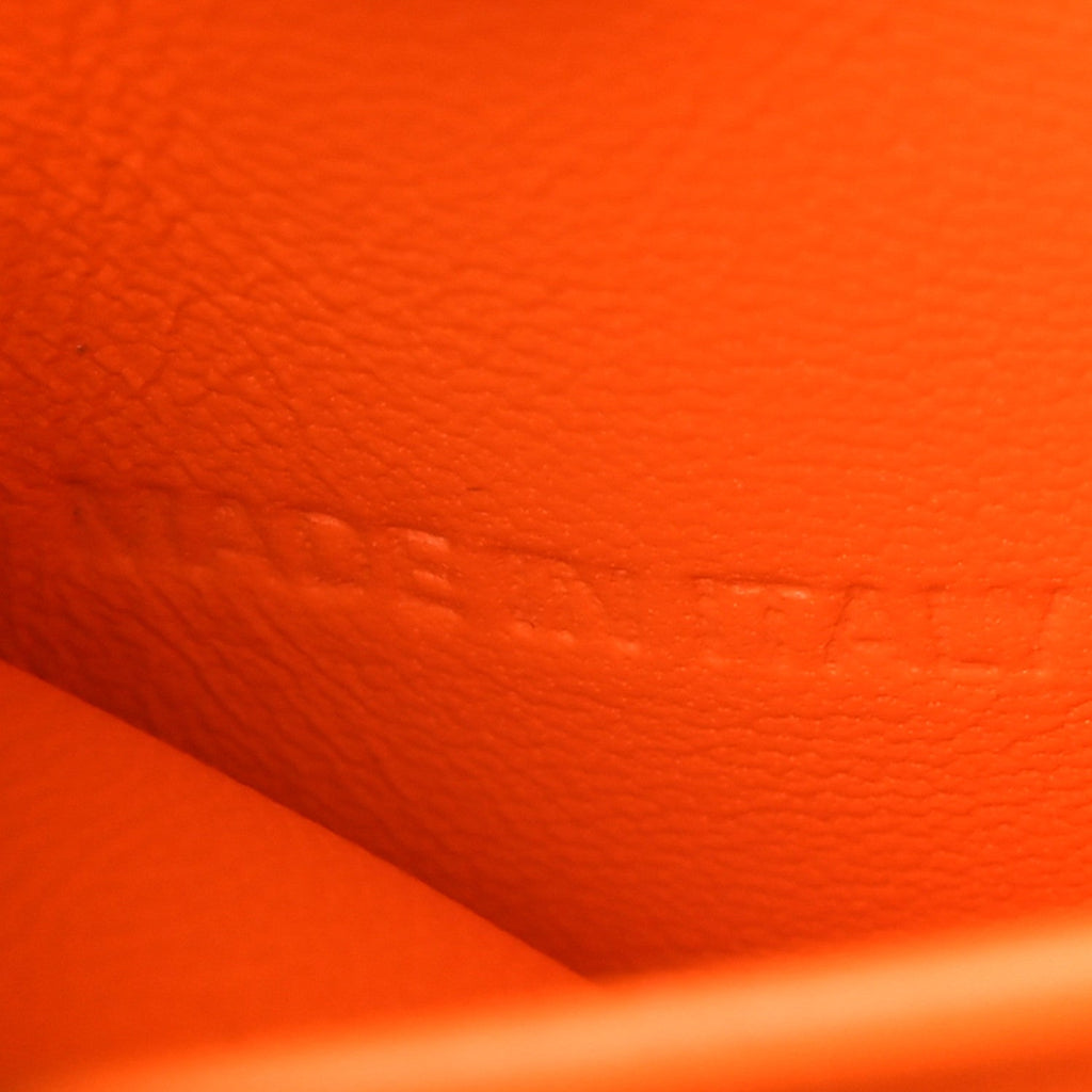 Shiny Super Supple Calfskin Crocodile Embossed Small XX Flap Stretch Bag Pop Orange